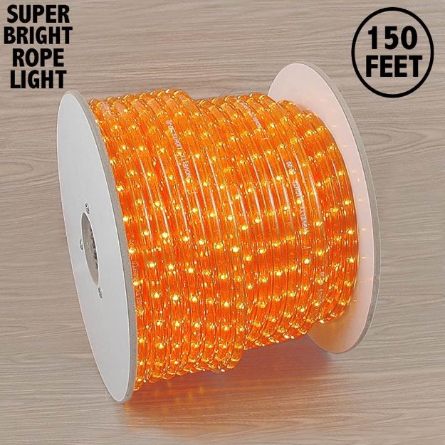 150 Ft Amber/Orange Rope Light Spool 1/2" 120 Volt