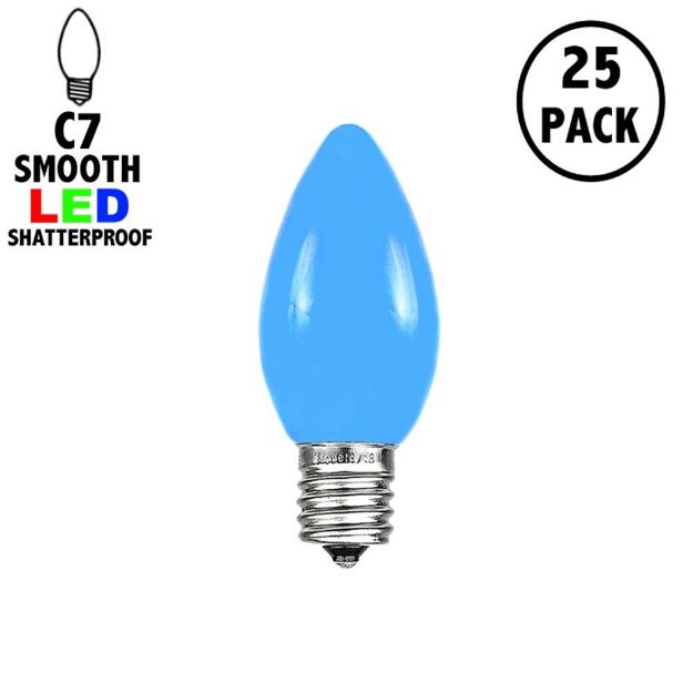 C7 - Blue - Ceramic (plastic) LED Replacement Bulbs - 25 Pack