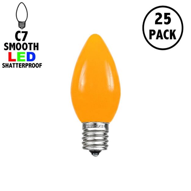 C7 - Orange - Ceramic (plastic) LED Replacement Bulbs - 25 Pack