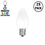 C7 - White - Ceramic (plastic) LED Replacement Bulbs - 25 Pack