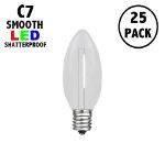 Pure White C7 LED Plastic Filament Replacement Bulbs 25 Pack