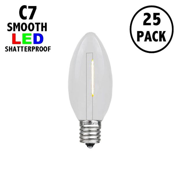 Warm White C7 LED Plastic Filament Replacement Bulbs 25 Pack