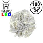 Coaxial 100 LED Warm White 4" Spacing White Wire