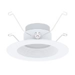 5/6 Inch LED Downlight(15W) White Baffled Dimmable 5 Color Select 120V