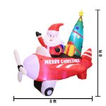 8' Inflatable Swirling Santa in Plane