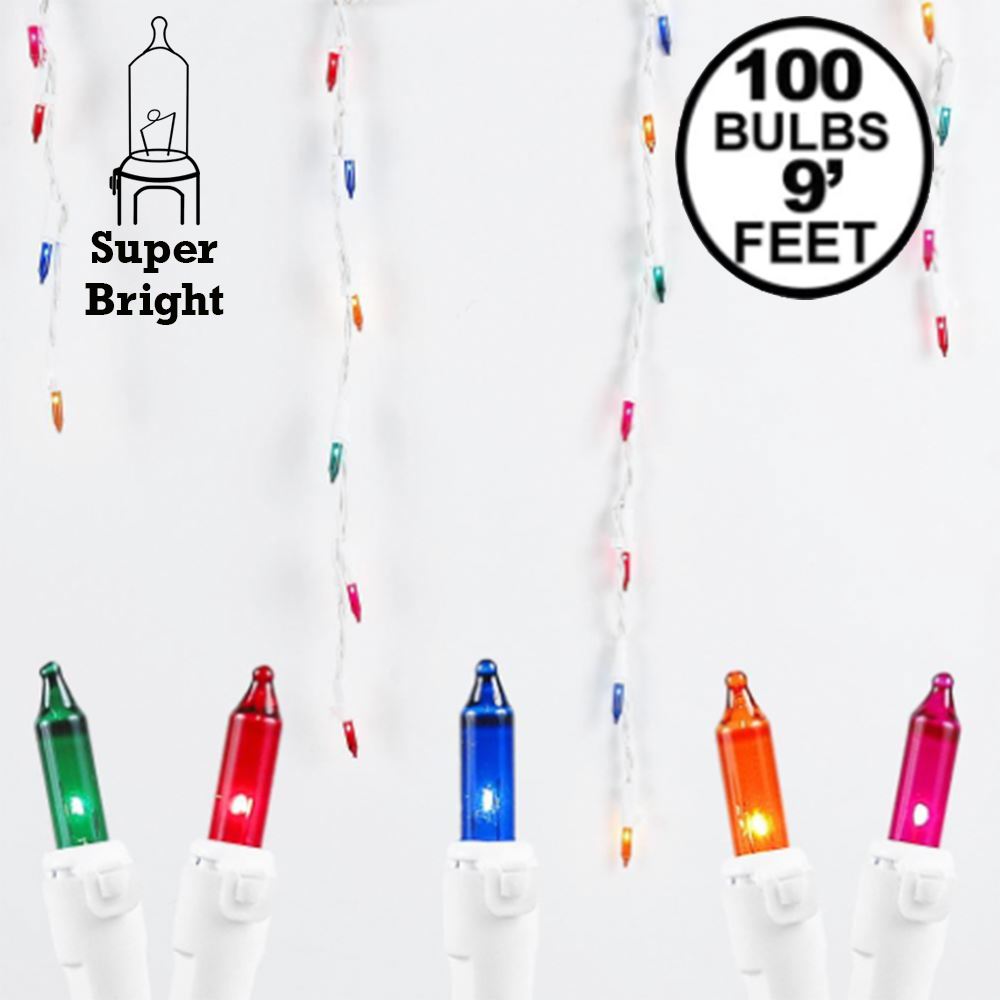 Connect 5 Multi White Wire Icicle Lights Medium DropsNovelty Lights