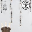 Clear 100 Light Icicle Lights Brown Wire Medium Drops
