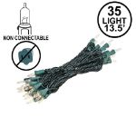 Non Connectable Green Wire Mini Lights 35 Light 13.5'