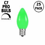 C7 Pro - Frosted Green - Glass LED Replacement Bulbs - 25 Pack***ON SALE***