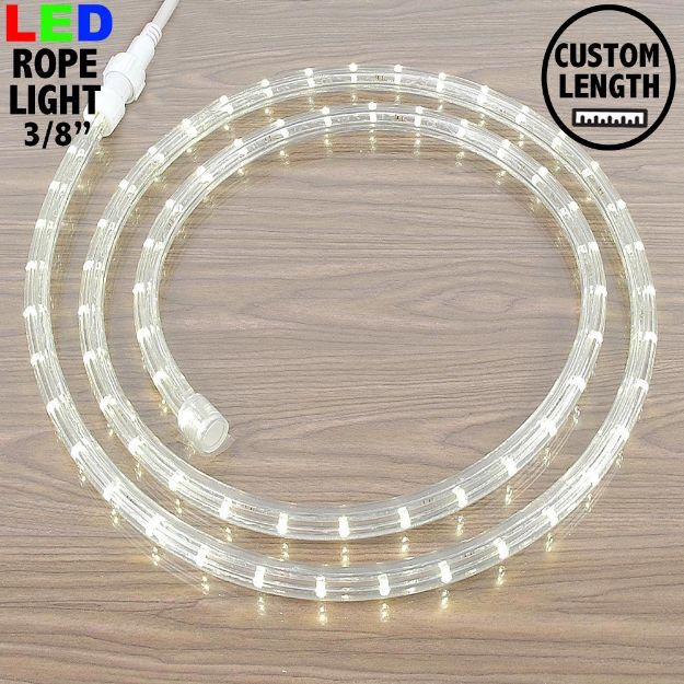 Warm White LED Custom Mini Rope Light Kit 3/8" 2 Wire 120v