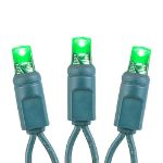 50 LED Battery Operated Lights Green on Green Wire