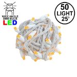 Commercial Grade Wide Angle 50 LED Amber 25' Long White Wire