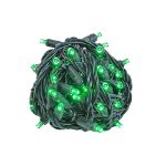 Commercial Grade Wide Angle 50 LED Green 25' Long on Black Wire