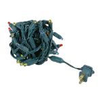Commercial Grade Wide Angle 50 LED Multi 25' Long on Green Wire