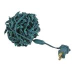 Commercial Grade Wide Angle 100 LED Green 50' Long on Green Wire