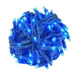 Commercial Grade Wide Angle 100 LED Blue 50' Long on Green Wire