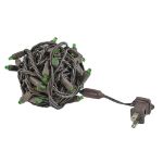 Commercial Grade Wide Angle 100 LED Green 34' Long on Brown Wire