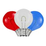 Red/White/Blue G50 U-Shaped LED Glass Flex Filament Replacement Bulbs 25 Pack