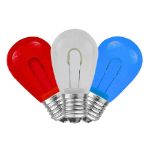 Red/White/Blue S14 U-Shaped LED Glass Flex Filament Replacement Bulbs 25 Pack