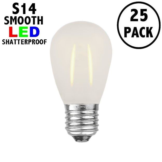 Frosted Warm White S14 LED Plastic Filament Medium Base e26 Bulbs  - 25pk
