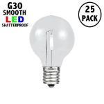 Pure White - G30 - Plastic Filament LED Replacement Bulbs - 25 Pack
