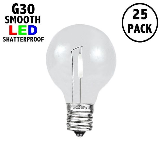 Pure White - G30 - Plastic Filament LED Replacement Bulbs - 25 Pack