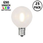 Frosted Warm White LED G50 Plastic Filament LED Globe Bulbs - 25pk