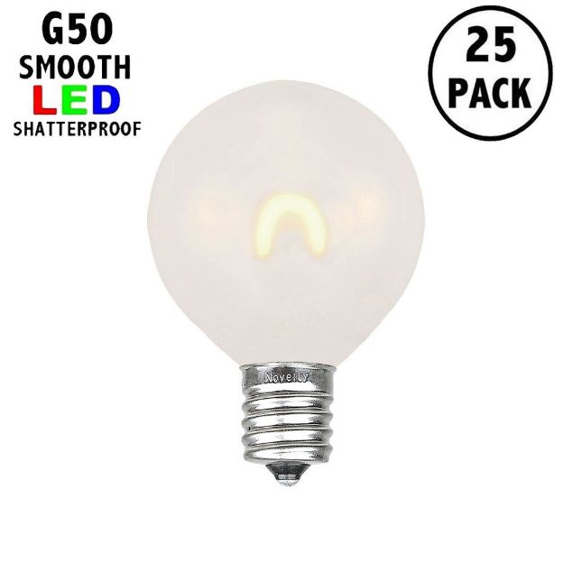 Warm White Satin G50 U-Shaped LED Plastic Flex Filament Replacement Bulbs 25 Pack