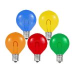 Multi Colored G40 U-Shaped LED Plastic Flex Filament Replacement Bulbs 25 Pack