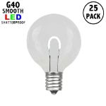 Pure White G40 U-Shaped LED Plastic Flex Filament Replacement Bulbs 25 Pack