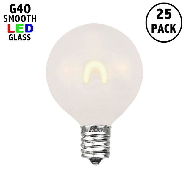 Warm White Satin Glass G40 U-Shaped LED Plastic Flex Filament Replacement Bulbs 25 Pack