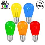 Multi Colored S14 U-Shaped LED Plastic Flex Filament Replacement Bulbs 25 Pack