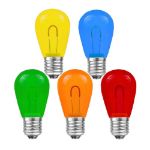 Multi Colored S14 U-Shaped LED Plastic Flex Filament Replacement Bulbs 25 Pack