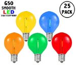 Multi LED G50 Plastic Filament LED Globe Bulbs - 25pk