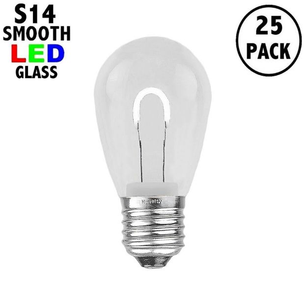 Pure White S14 U-Shaped LED Glass Flex Filament Replacement Bulbs 25 Pack