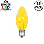Yellow C9 U-Shaped LED Plastic Flex Filament Replacement Bulbs 25 Pack 