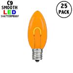 Amber C9 U-Shaped LED Plastic Flex Filament Replacement Bulbs 25 Pack 
