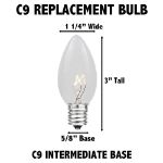 5 Pack Assorted Transparent C9 7 Watt Replacement Bulbs