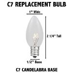 5 Pack Clear Transparent C7 5 Watt Bulbs