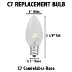 5 Pack Red Transparent C7 5 Watt Bulbs