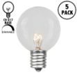 5 Pack Clear G50 7 Watt Replacement Bulbs