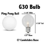 5 Pack Clear G30 5 Watt Replacement Bulbs