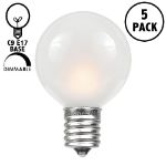 5 Pack Frosted White G50 7 Watt Replacement Bulbs