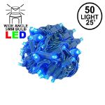 Coaxial 50 LED Blue 6" Spacing Green Wire