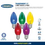 Assorted Transparent C7 5 Watt Bulbs