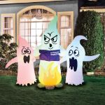 Occasions 5’ Inflatable Color Changing Campfire Ghosts – Halloween Yard Decoration  