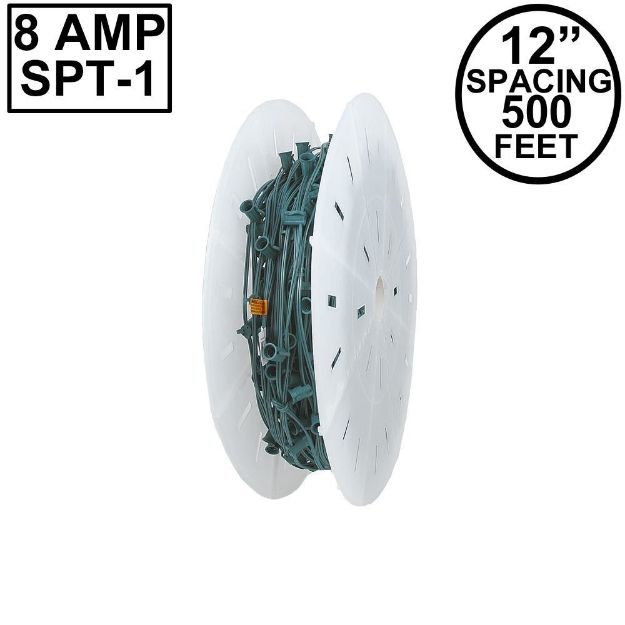 Novelty Lights Select C9 500' Spool 12" Spacing 8 Amp Green Wire