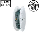 Novelty Lights C7 500' Spool 12" Spacing 8 Amp Green Wire
