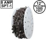 Novelty Lights Select C7 1000' Spool  12" Spacing 8 Amp Brown Wire