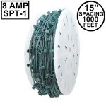 Novelty Lights Select C7 1000' Spool 15" Spacing 8 Amp Green Wire